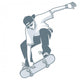 guy grabbing skateboard Wall Decal