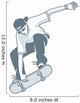 guy grabbing skateboard Wall Decal