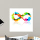 Abstract Vector Colorful Infinity Symbol Made From Splashes Wall Mural