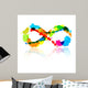 Abstract Vector Colorful Infinity Symbol Made From Splashes Wall Mural