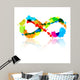 Abstract Vector Colorful Infinity Symbol Made From Splashes Wall Mural