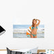Beautiful Young Woman Surfer Wall Decal