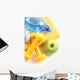 dumbbells towel water and apple - ready to fitness Wall Mural