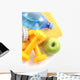 dumbbells towel water and apple - ready to fitness Wall Mural