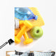 dumbbells towel water and apple - ready to fitness Wall Mural
