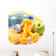 dumbbells towel water and apple - ready to fitness Wall Mural