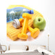 dumbbells towel water and apple - ready to fitness Wall Mural