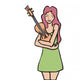 Woman holding violin Wall Decal