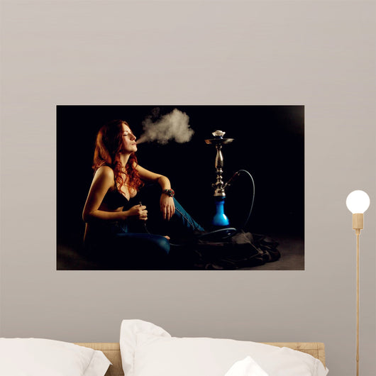 girl with a hookah Wall Mural