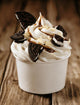 Vanilla ice cream with oreos and chocolate sauce 