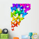 Rainbow Butterflies for Your Design Wall Decal