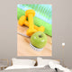 Dumbbells Towel and Green Apple Wall Mural