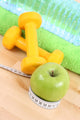 Dumbbells Towel and Green Apple Wall Mural
