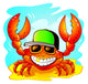 Illustration of the funny crab Wall Decal
