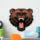 angry brown bear head Wall Decal