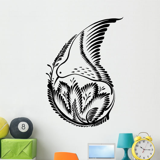 Floral Colibri Paisley Wall Decal
