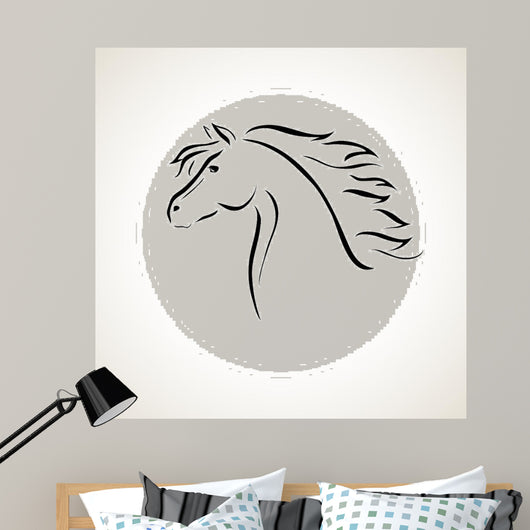 vector drawing horse 