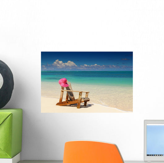 Beach Chairs with Pink Wall Decal