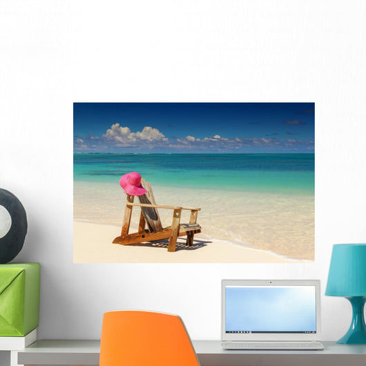 Beach Chairs with Pink Wall Decal