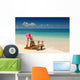 Beach Chairs with Pink Wall Decal
