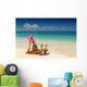 Beach Chairs with Pink Wall Decal
