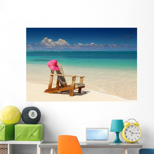 Beach Chairs with Pink Wall Decal