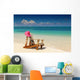 Beach Chairs with Pink Wall Decal