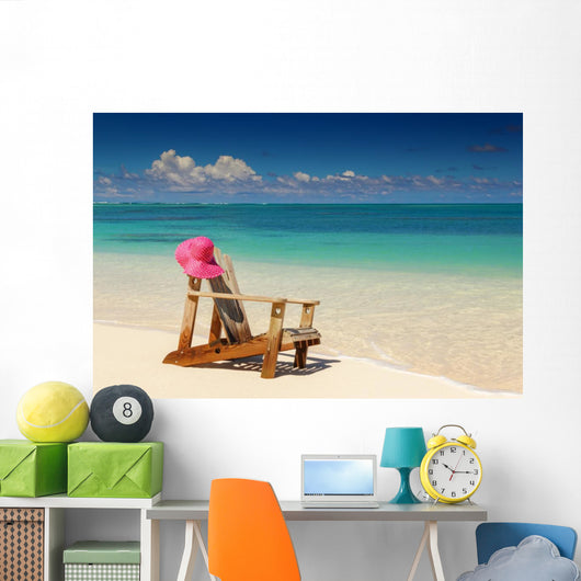 Beach Chairs with Pink Wall Decal