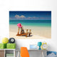 Beach Chairs with Pink Wall Decal