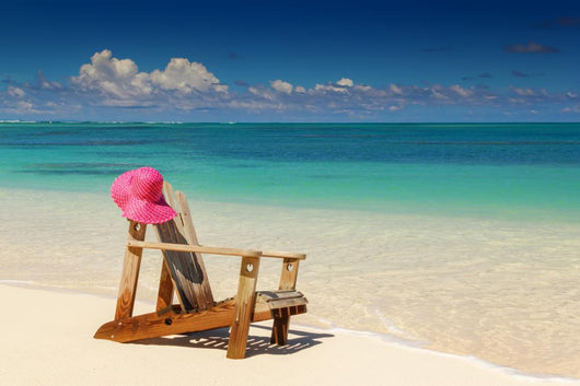 Beach Chairs with Pink Wall Decal