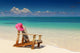Beach Chairs with Pink Wall Decal