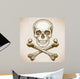 engraving skull and crossbones on white background 