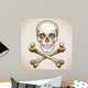 engraving skull and crossbones on white background 