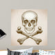 engraving skull and crossbones on white background 