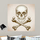 engraving skull and crossbones on white background 