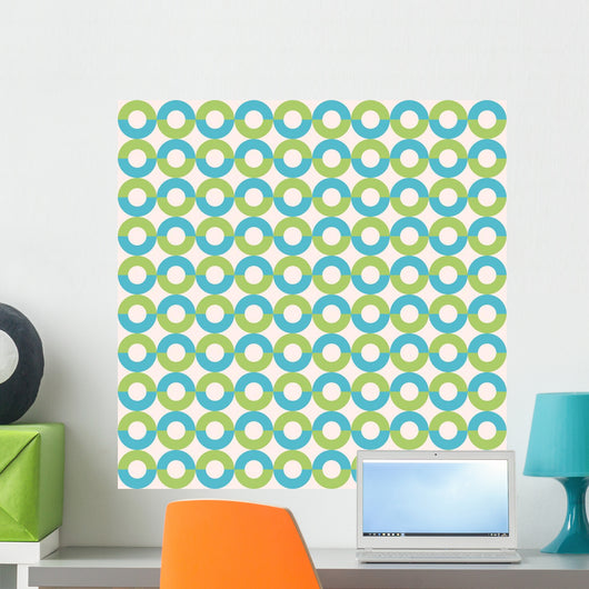 Circle Seamless Pattern Vector Wall Decal