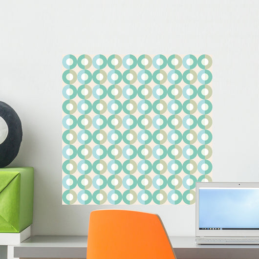 Circle Seamless Pattern Green Wall Decal Design 2