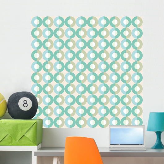 Circle Seamless Pattern Green Wall Decal Design 2