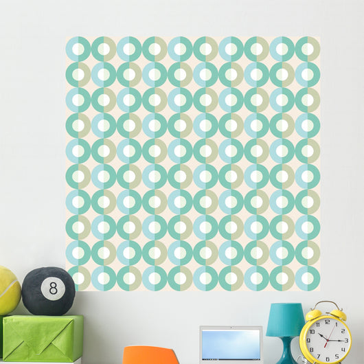 Circle Seamless Pattern Green Wall Decal Design 2
