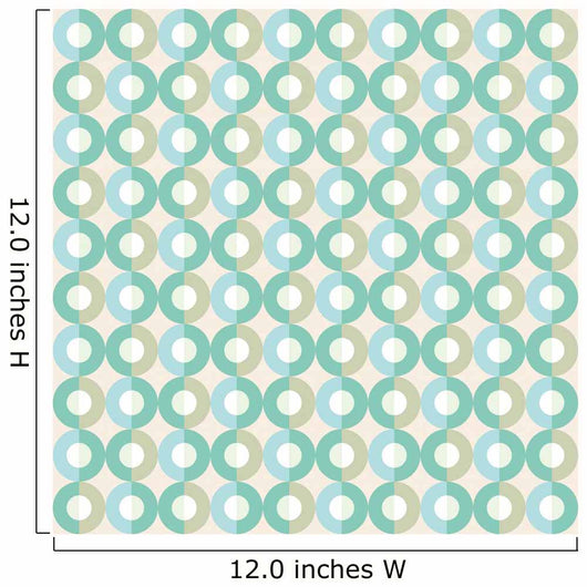 Circle Seamless Pattern Green Wall Decal Design 2