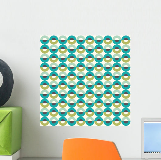 Circle Seamless Pattern Green Wall Decal Design 1
