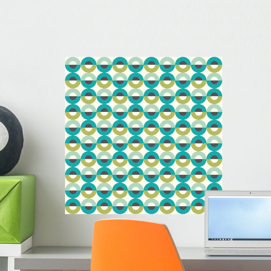 Circle Seamless Pattern Green Wall Decal Design 1