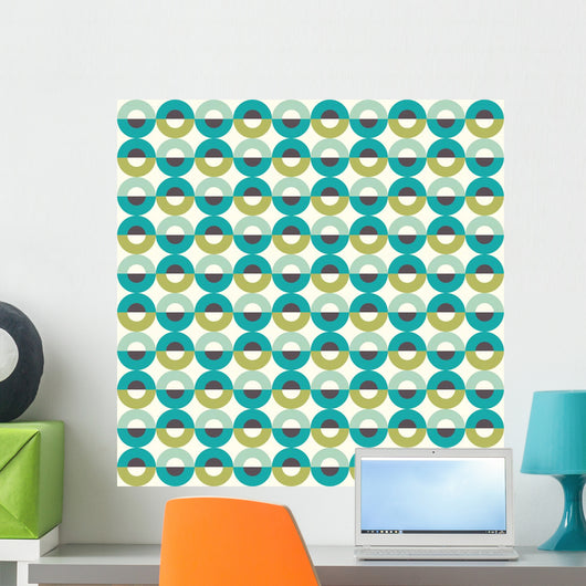 Circle Seamless Pattern Green Wall Decal Design 1