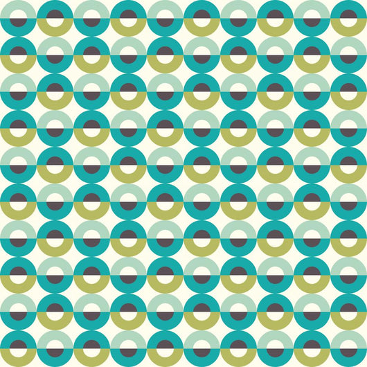 Circle Seamless Pattern Green Wall Decal Design 1