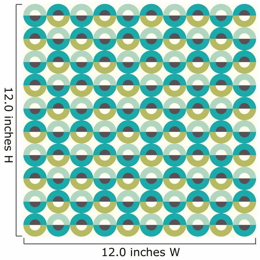 Circle Seamless Pattern Green Wall Decal Design 1