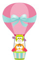 Owls in a Hot Air Balloon 