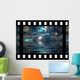unreal universe on film with ocean, sea, space and planet. Wall Mural