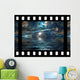unreal universe on film with ocean, sea, space and planet. Wall Mural