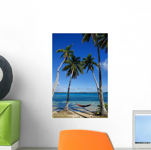 Colorful Hammock between Palm Wall Decal