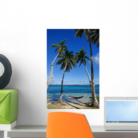 Colorful Hammock between Palm Wall Decal